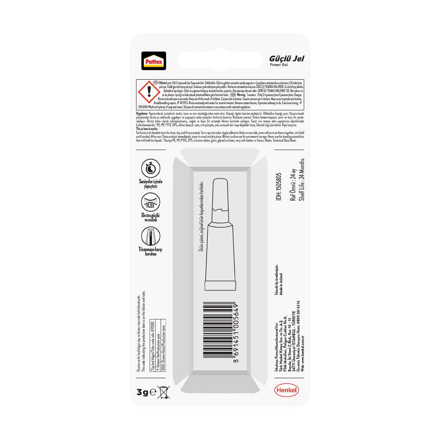 Pattex Ultra Gel Super Japanese 3g