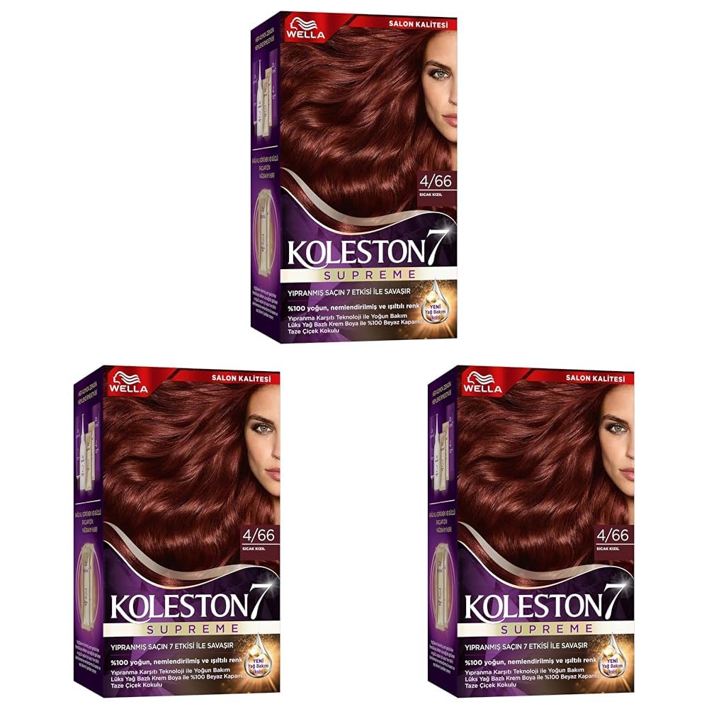 Koleston Kit 4-66 Sıcak Kızıl Saç Boyası (3 paketi)
