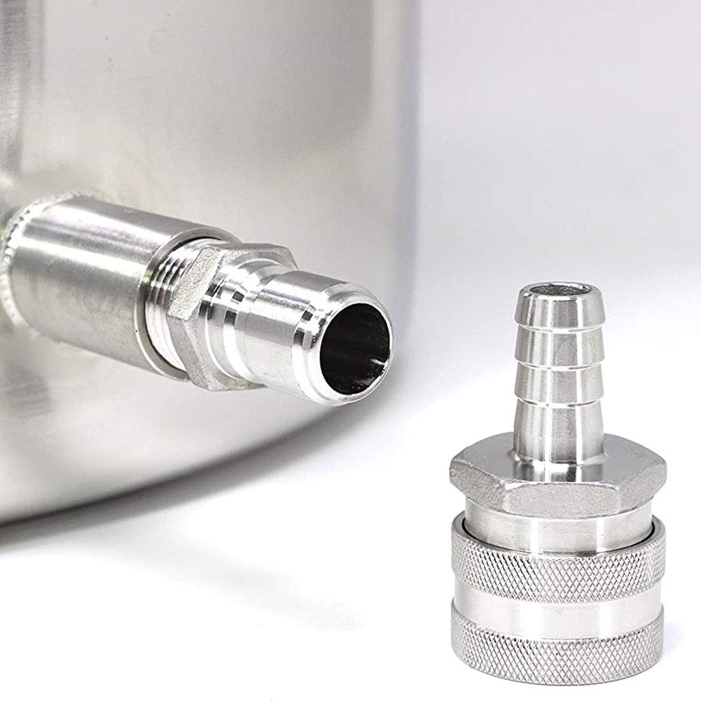 Adaptador de conector rápido Acero inoxidable G1/2 pulg. Rosca macho Kit de elaboración de cerveza para el hogar A prueba de herrumbre Fácil de instalar Desinfectante 4 piezas