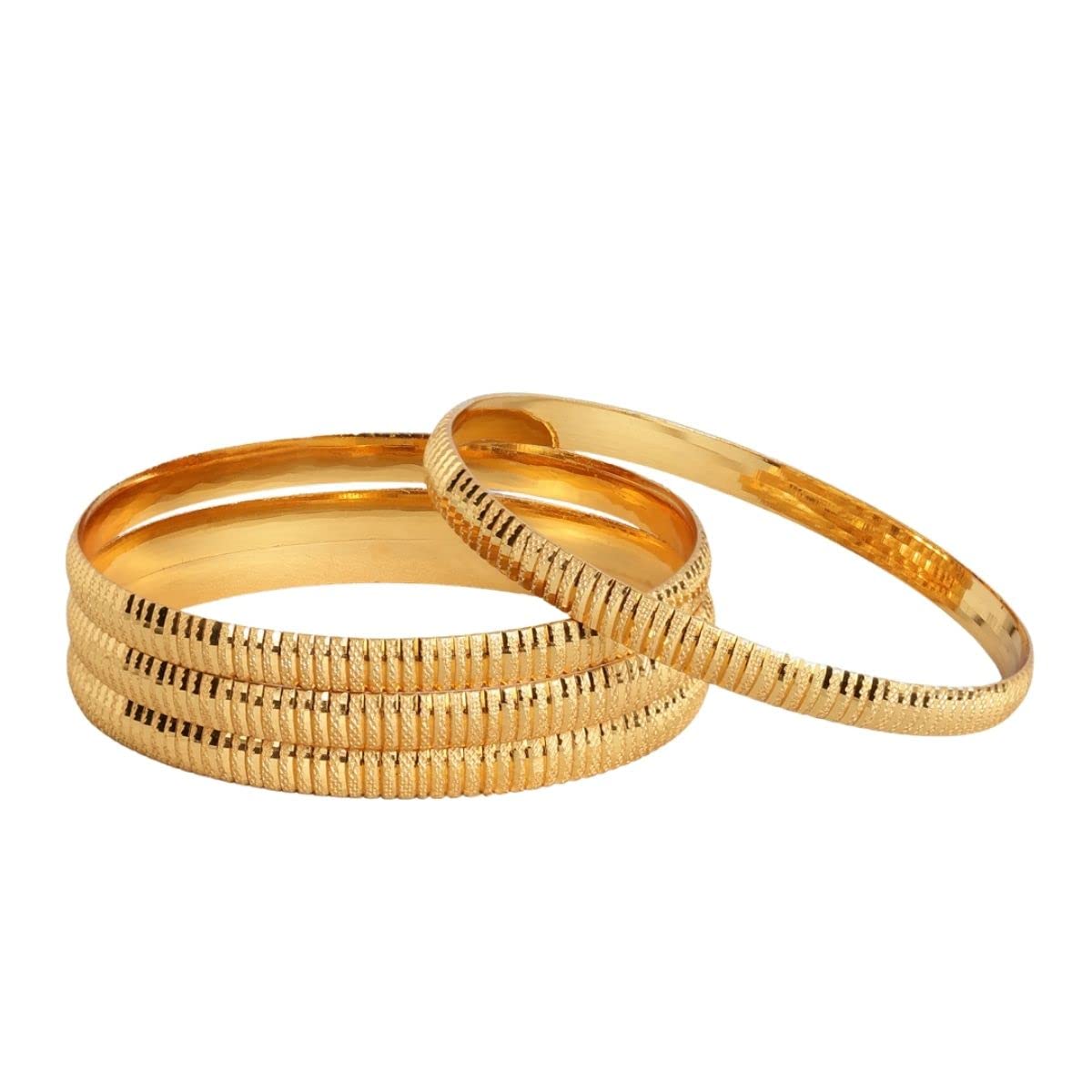 ACCESSHER Set Of 4 Matte Gold-Plated Handcrafted Bangles Size: 2.6 |Gifting for Karwachauth| (B09RVBCPPR) Amazon Price History, Amazon Price Tracker