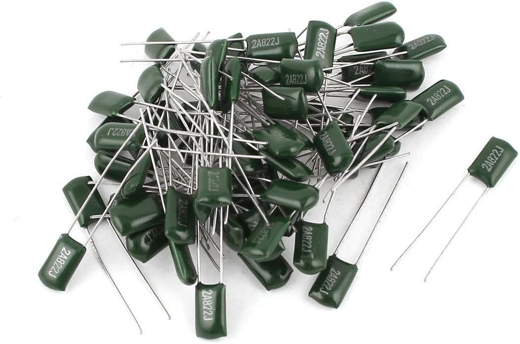 Set of 25Ea 100V 5% Mylar Polyester Film Radial Capacitor 0.082uF