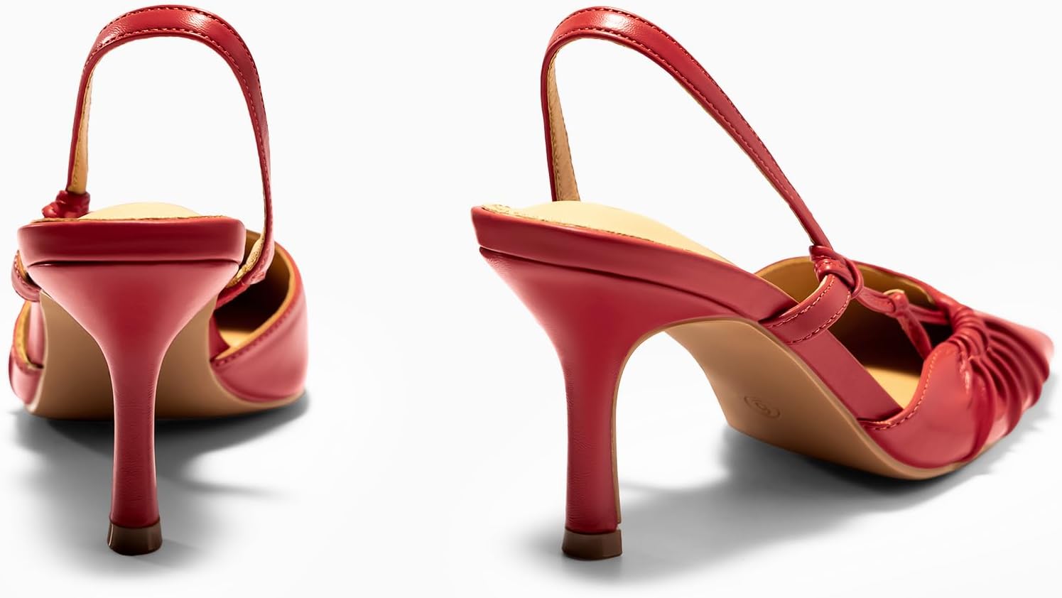 Coutgo Womens Slingback Kitten Heels Closed Pointed Toe Pumps D'Orsay Wedding Party Dress Shoes - Image 4