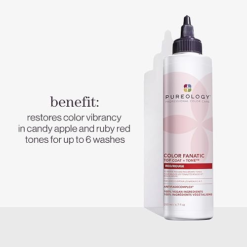Miniatura 2 de Pureology Color Fanatic Top Coat  Toner de cabello rojo de alto brillo brillo para cabello tratado con color esmalte para cabello rojo brillante y