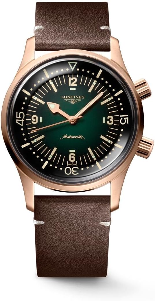 Longines orologio The Longines Legend Diver Watch 42mm verde automatico bronzo titanio L3.774.1.50.2