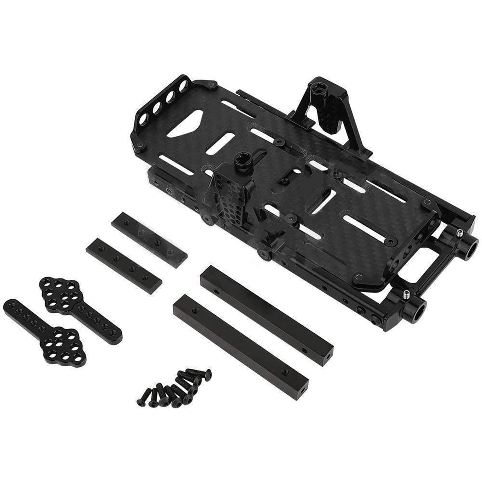 IWBR Zestaw ramy podwozia Rozszerzone szyny Wieże amortyzatorów Aktualizacja 4x4 do SCX10 6x6 dla części 1/10 RC Crawler Axial SCX10 (Size : Black)