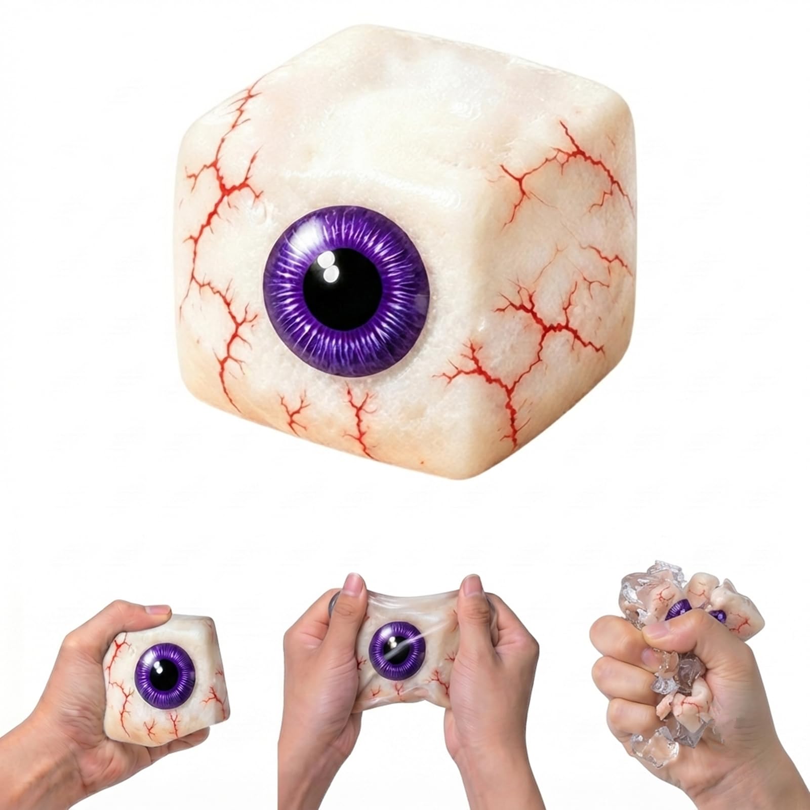 Ghost Glitter Cube Squishy Toy, Halloween Squishy Shaped Stress Relief Toy