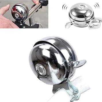 GOODKSSOP Rotary Durable Double-Sided Metal Classic Vintage Bike Bell Chrome Mountain Road Tricycle Retro Bicycle Handlebar Bell Safety Cycling Loud Ring Accessories Horn Crisp Clear Sound Alarm