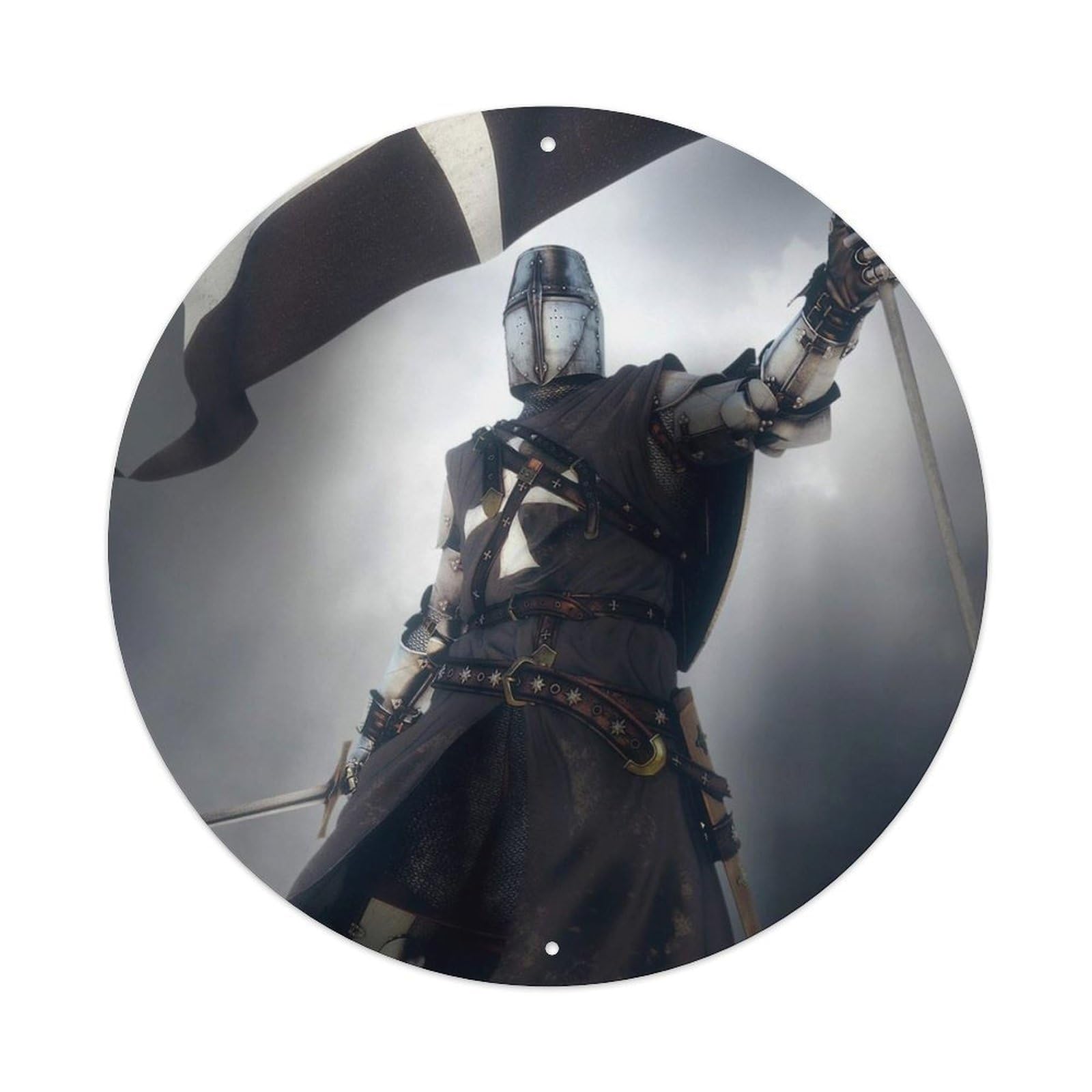 Medieval Teutonic Knight Crusader Gothic Metal Tin Sign