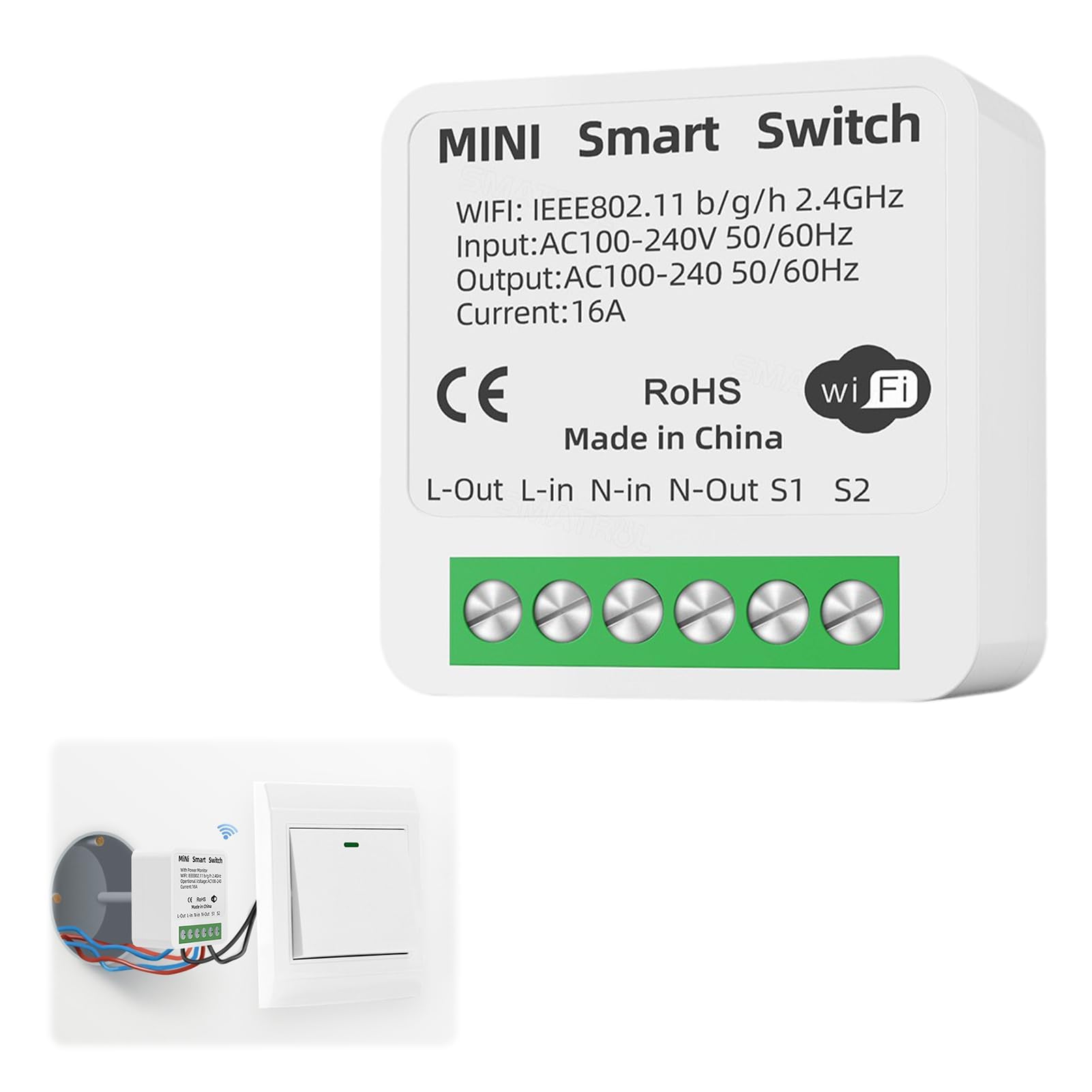 Interrupteur Connecté Wifi Intelligent Tuya Smart pour Alexa Google Home