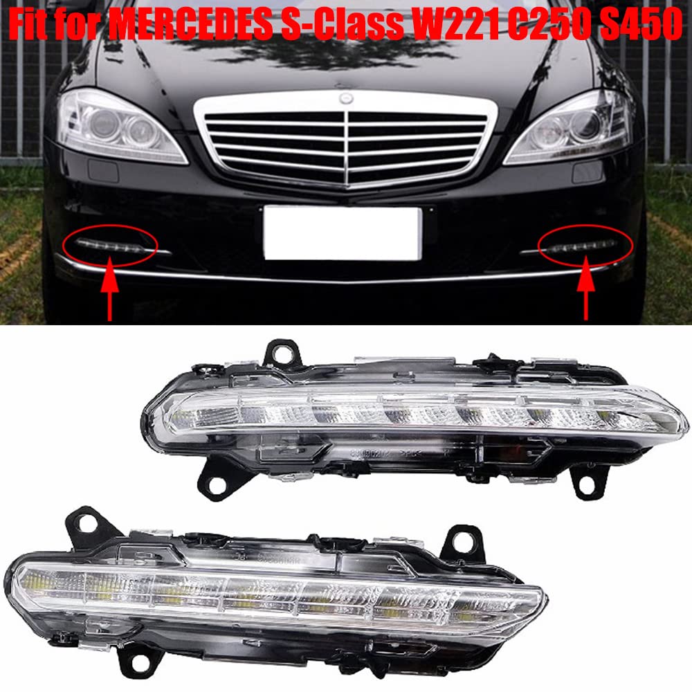Riloer 2pcs LED auto fendinebbia anteriori, sinistra destra fendinebbia DRL luci di marcia diurna sostituzione per M-ercedes B-enz S-Class F-acelift H-ybrid