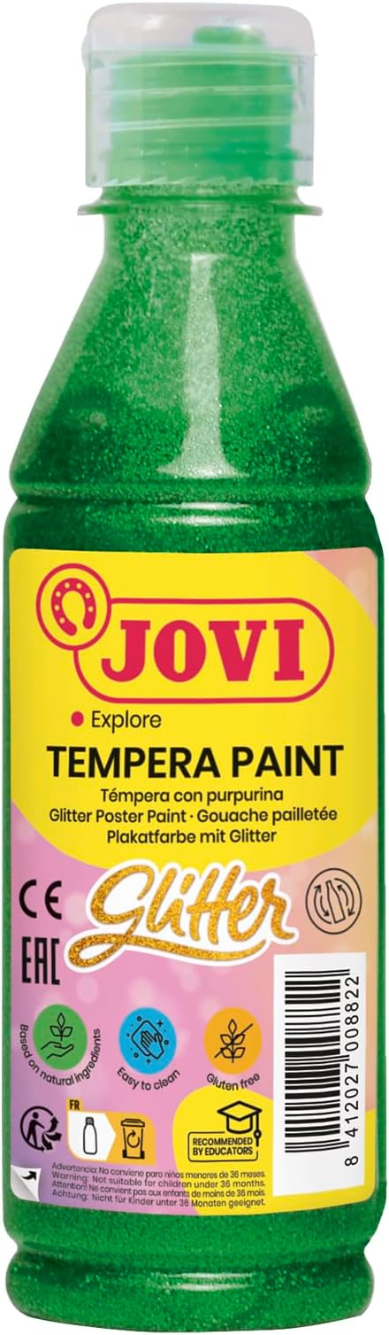 Jovi Glitter Tempera Paint - 250 ml, Green