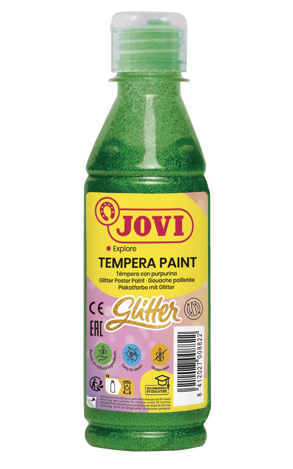 Jovi Glitter Tempera Paint - 250 ml, Green