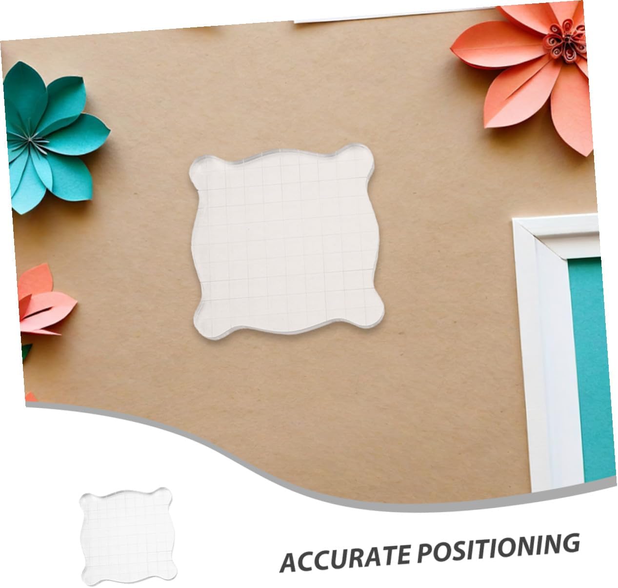4pcs Acrylic Stamp Block with Grid Lines for Scrapbooking Crafts Card Making, Stamping Tool Set Suitable for DIY Crafting and Decorative Projects