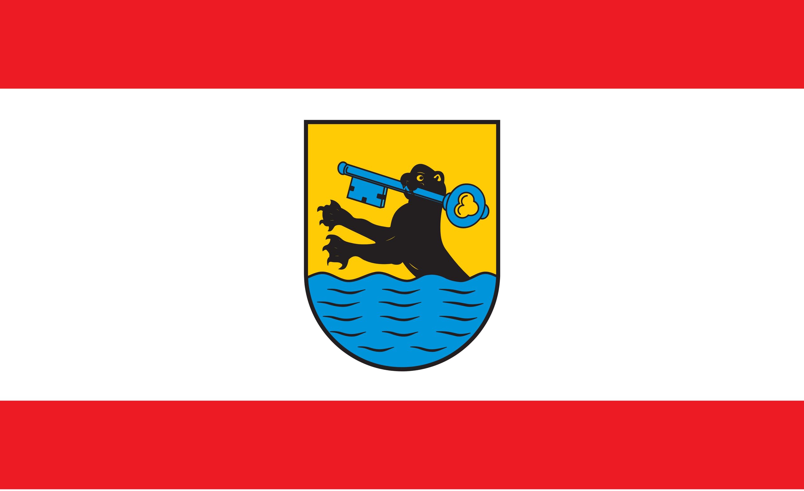 Drapeau de la Hesse Biebrich Wiesbaden en tissu ultra résistant de 90 x 60 cm