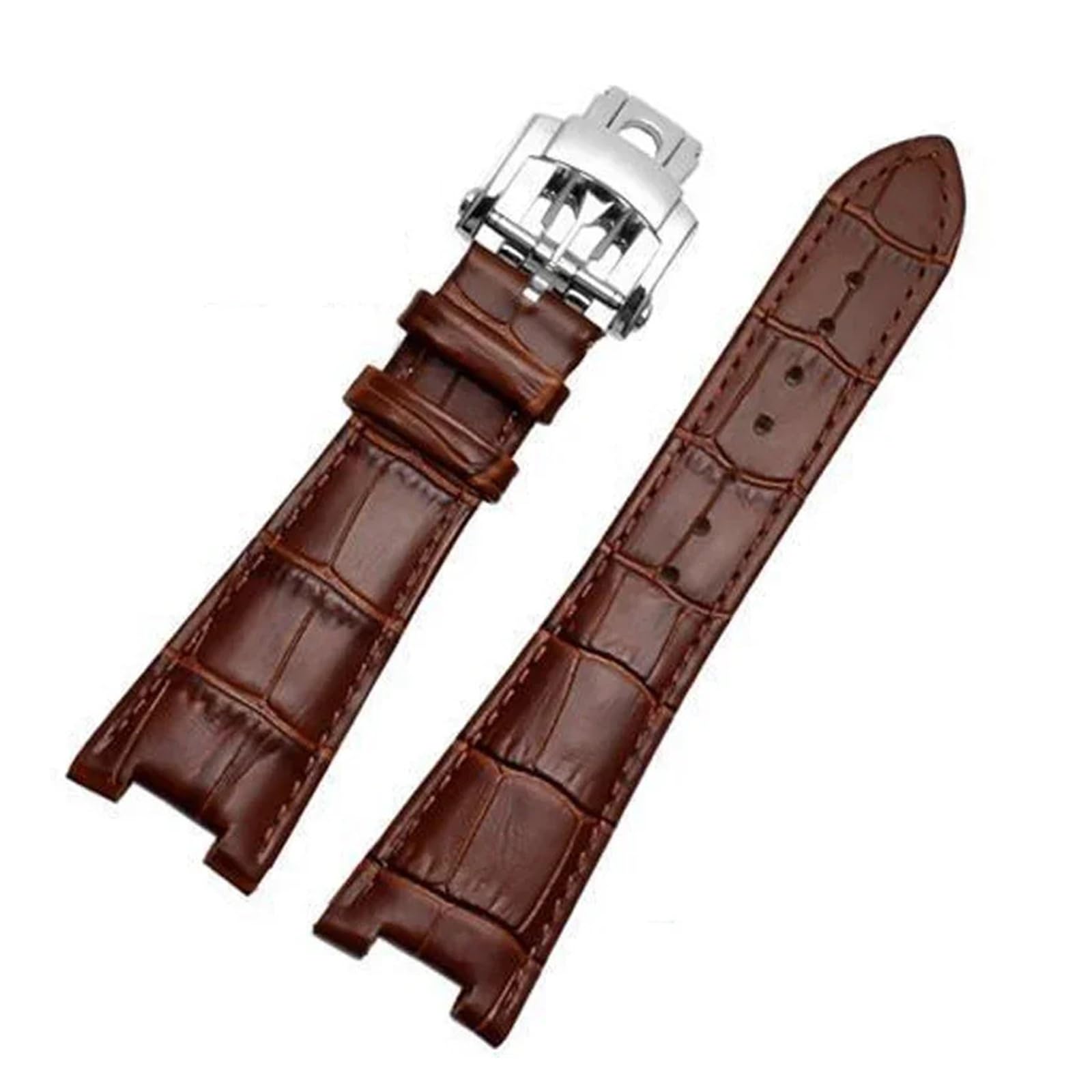 Generico Cinturino in pelle for orologio compatibile con Patek Philippe 5711 5712G Nautilus marrone nero blu morbido in pelle di vacchetta 25 mm x 13 mm
