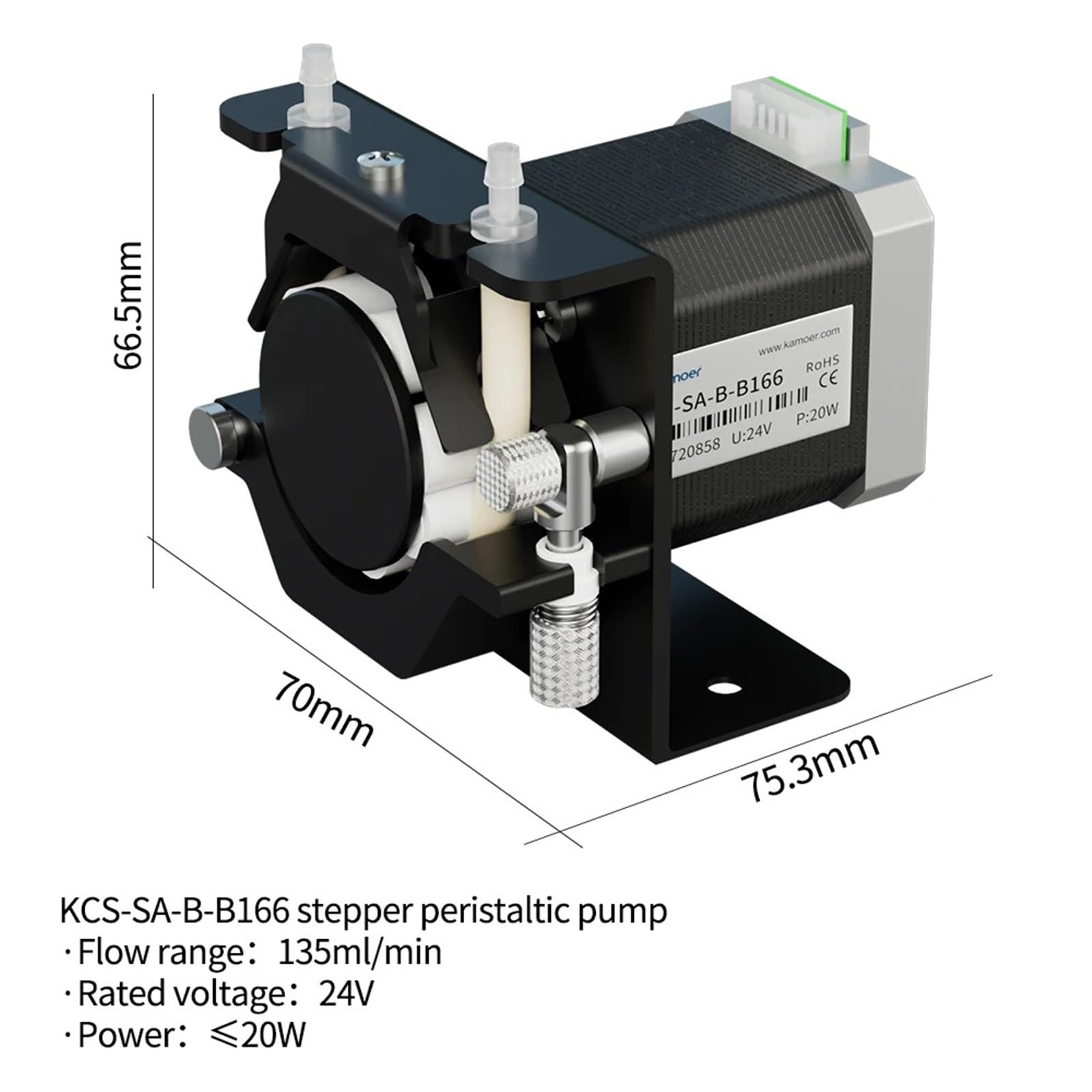 KCS Peristaltikpumpe – Hochpräzise Dosierpumpe mit Schrittmotor for Laboranwendungen, einstellbare Durchflussrate 0,01 ml–171 ml/min(KCS-SA-A-B166)