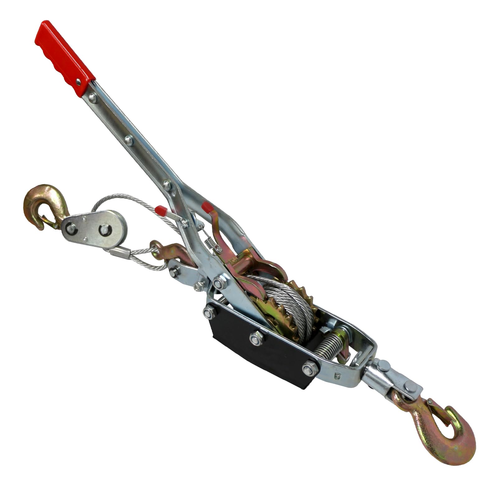 Handhebelseilzug 5 Tonnen Tragfähigkeit,3,5 m Drahtseil,Seilzug mit Ratsche Hand Power Puller,Anti-Reverse-Mechanismus,Seilwinde mit Sicherheitslasthaken,für Fahrzeug Rettung
