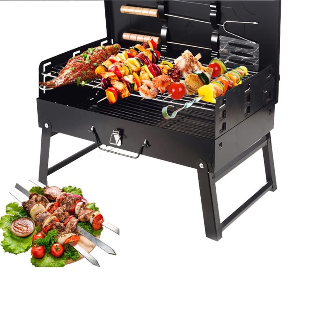 Parrilla de carbón portátil para Exteriores, Caja Plegable, Parrilla para Barbacoa, Barbacoa de autoservicio para Barbacoa