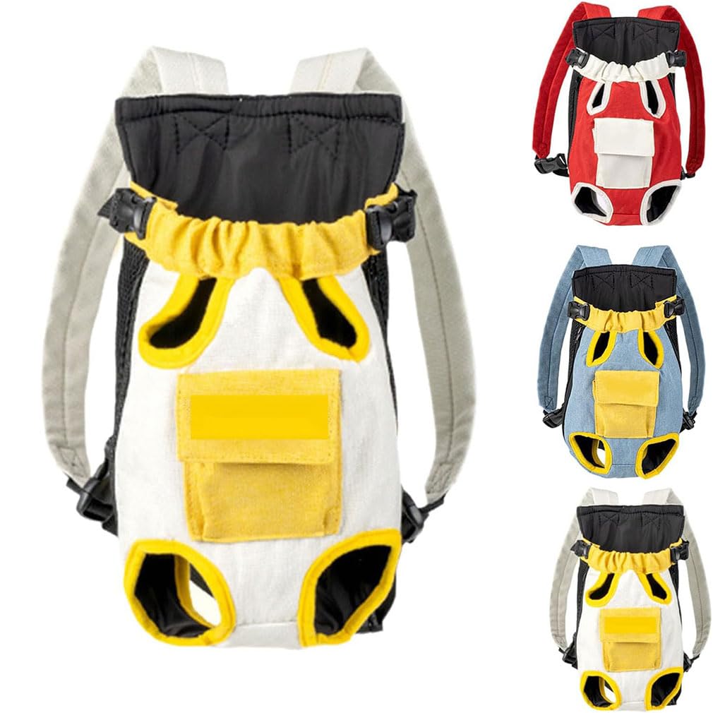 Donoyoyo Cat Backpack, Pet Handle Backpack, Portable Pet Bag, Adjustable Pet Carrier Backpacks, Pet Front Dog Carrier Backpacks, Hands-Free Cat Dog Carrier Legs Out Rucksack for Travel Hiking (B, S)