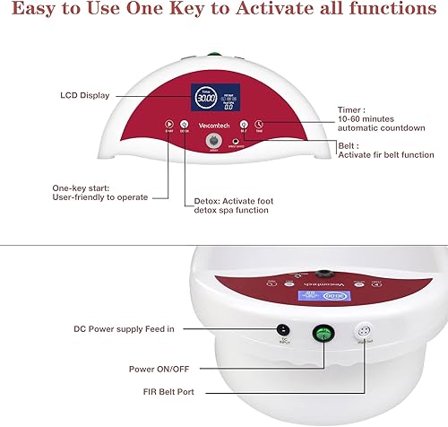 Miniatura 5 de Máquina de desintoxicación iónica para baño de pies, máquina de desintoxicación de pies, kit de spa de pies iónicos con 10 tabletas de jengibre, 2