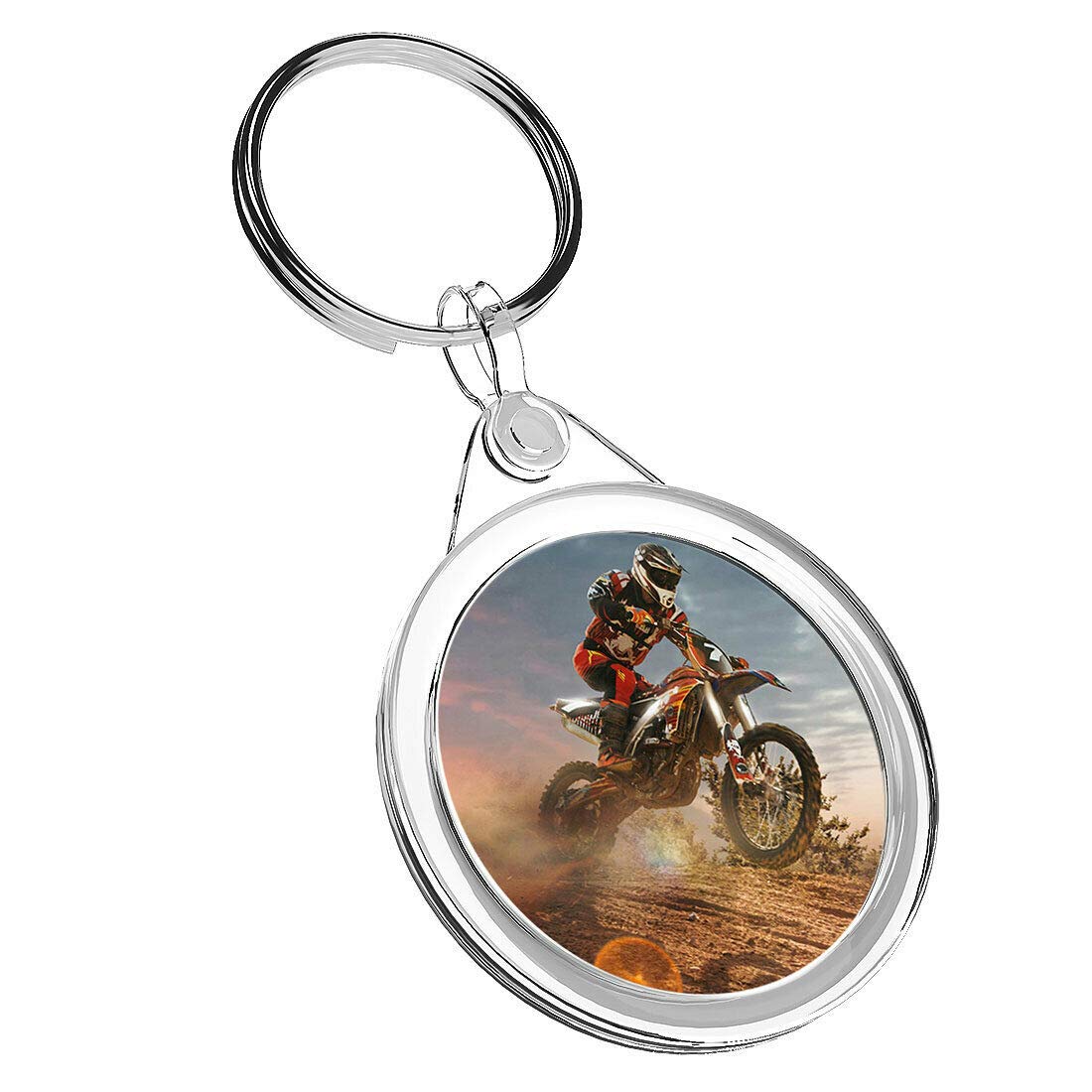 Destination Vinyl Keyrings 1 x Motocross Motorcycle Dirt Bike - Keyring IR02 Mum Kids Birthday #8761