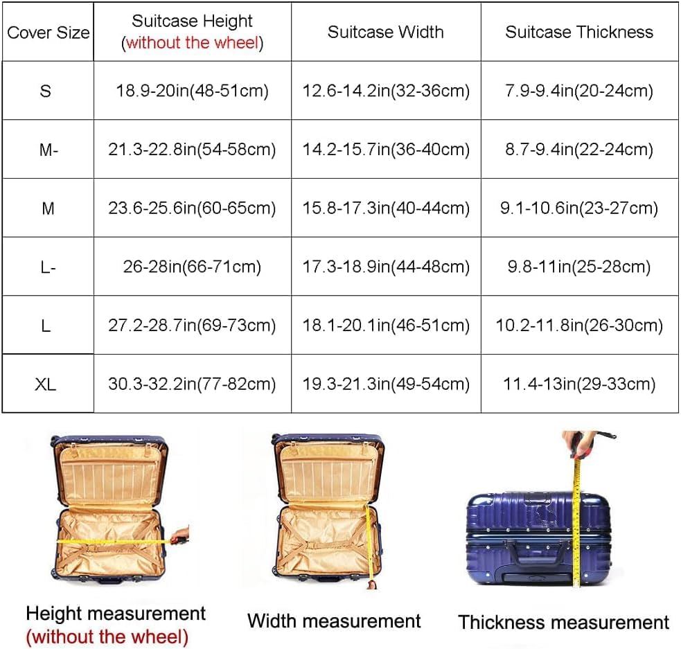 Image of MosaiRudo Thicker Luggage Cover Elastic Suitcase Cover Protector Fits 18-32 Inch Suitcase Travel Accessories, Travel-4, L, Zipper Closurezipper Closurezipper Closurezipper Closurezipper Closure