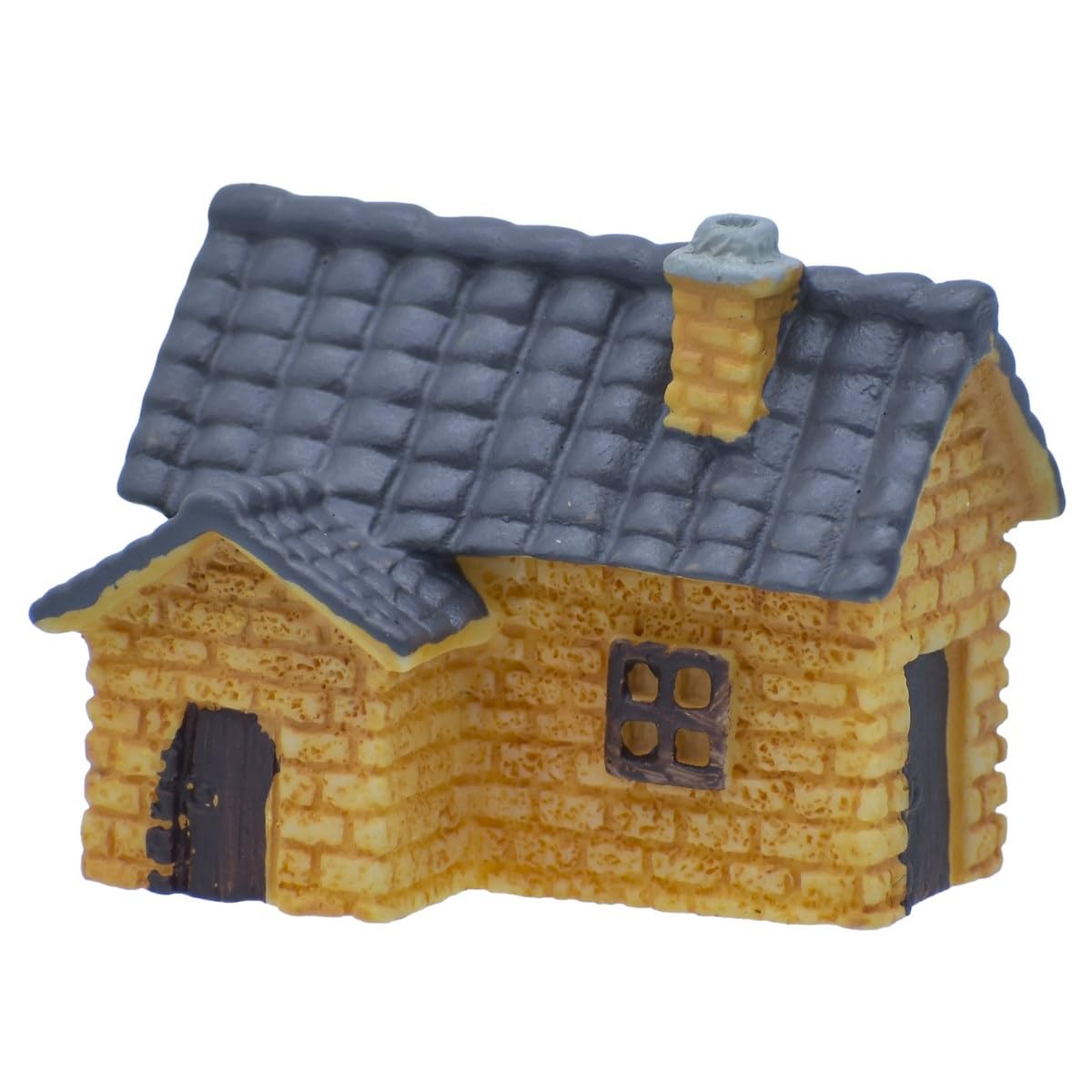 Aadyacrafts Miniature Garden Cottage House Ornament, Yellow with Grey Roof, Decorative Fairy Garden Accessory, C1389-2-image-15