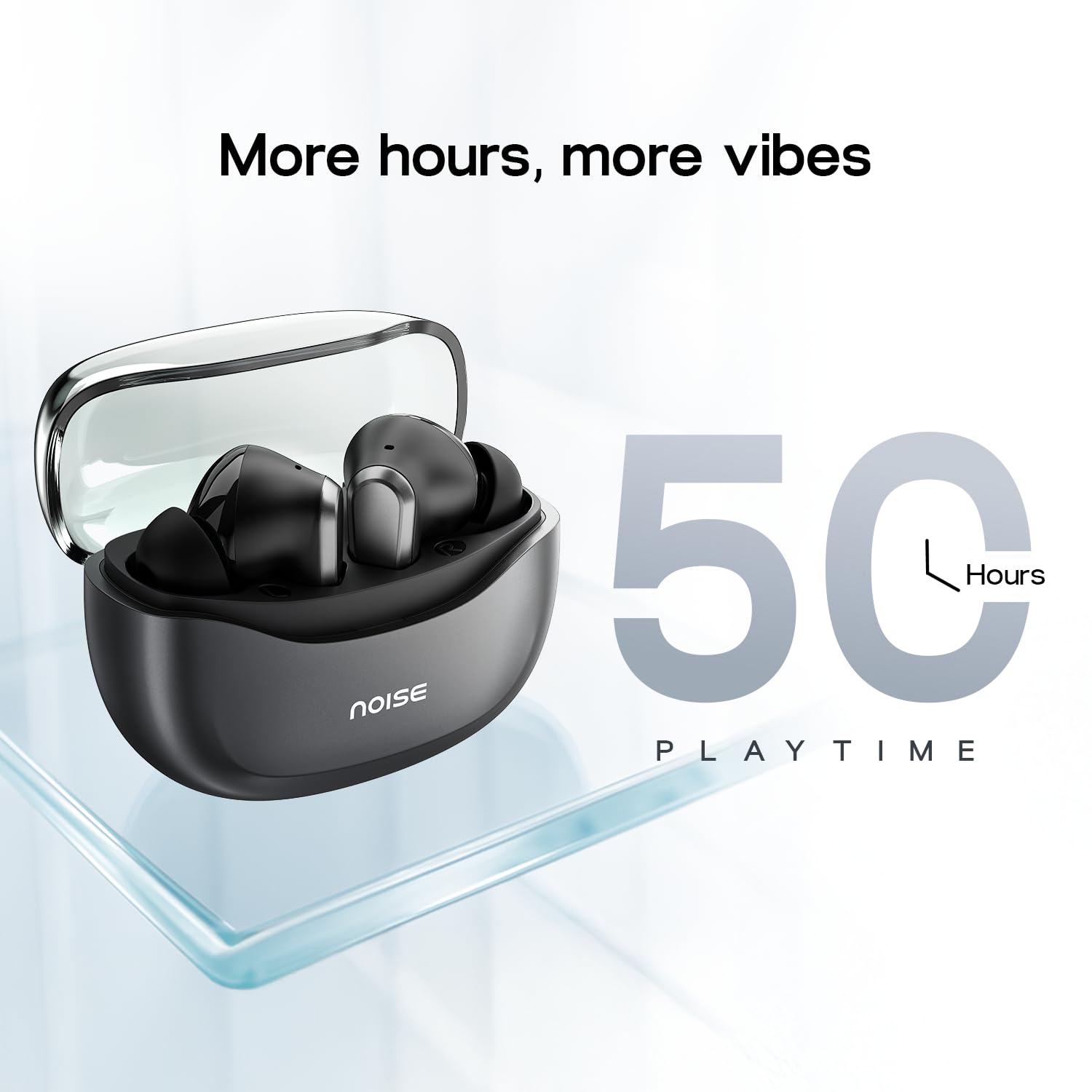 Noise Newly Launched Buds VS601 in Ear Truly Wireless Earbuds with 50H of Playtime, Transparent Case Lid, Quad Mic ENC, Dual Device Pairing, 10Mm Driver, BT V5.3 (Graphite Black) — Amazon image 3