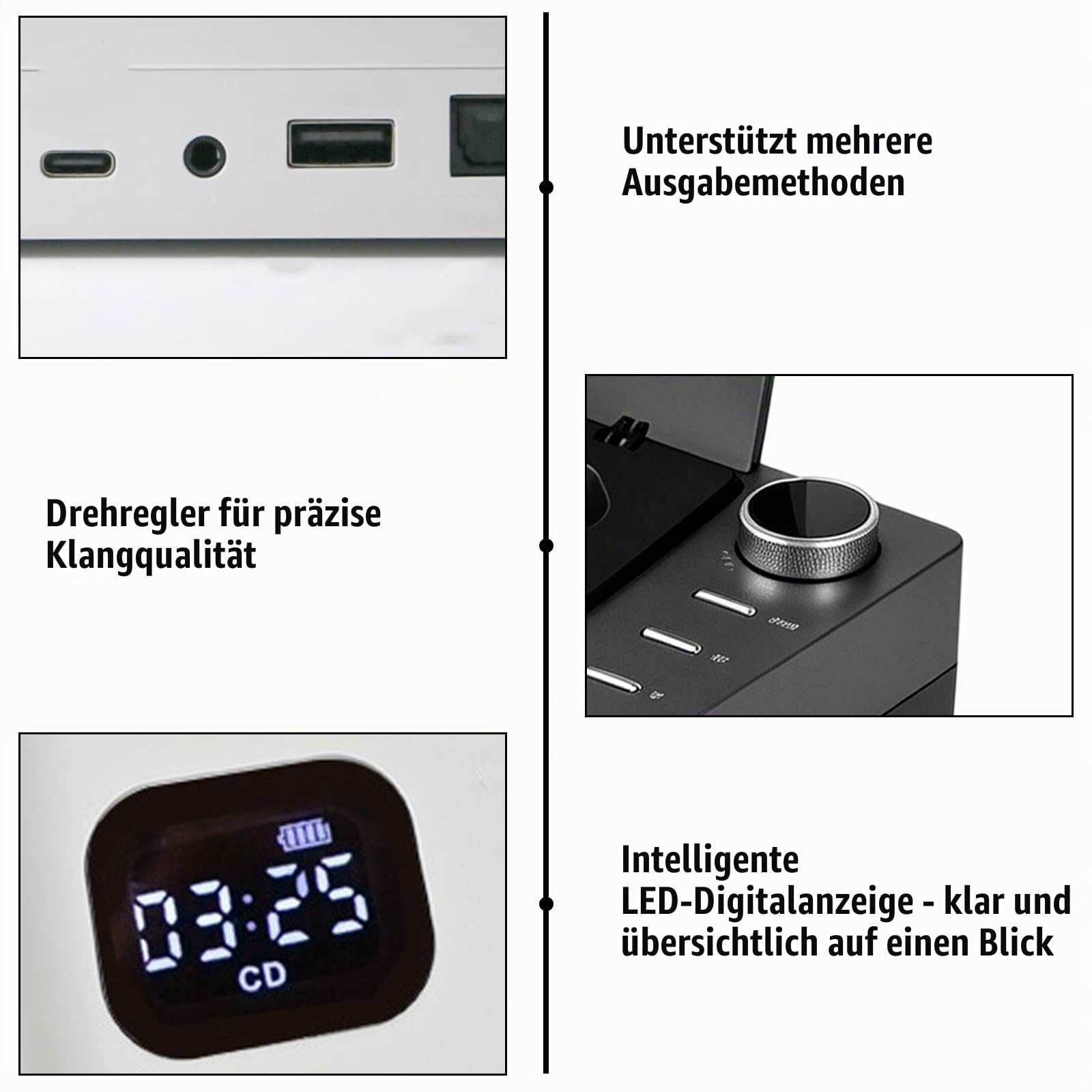CD Player Tragbar mit Bluetooth 5.1, CD-Player mit Lautsprecher Fernbedienung Wiederaufladbar CD Spieler FM Radio MP3 Unterstützt USB/AUX Wiedergab Kopfhörerbuchs Staubschutz & Kopfhörer, Schwarz