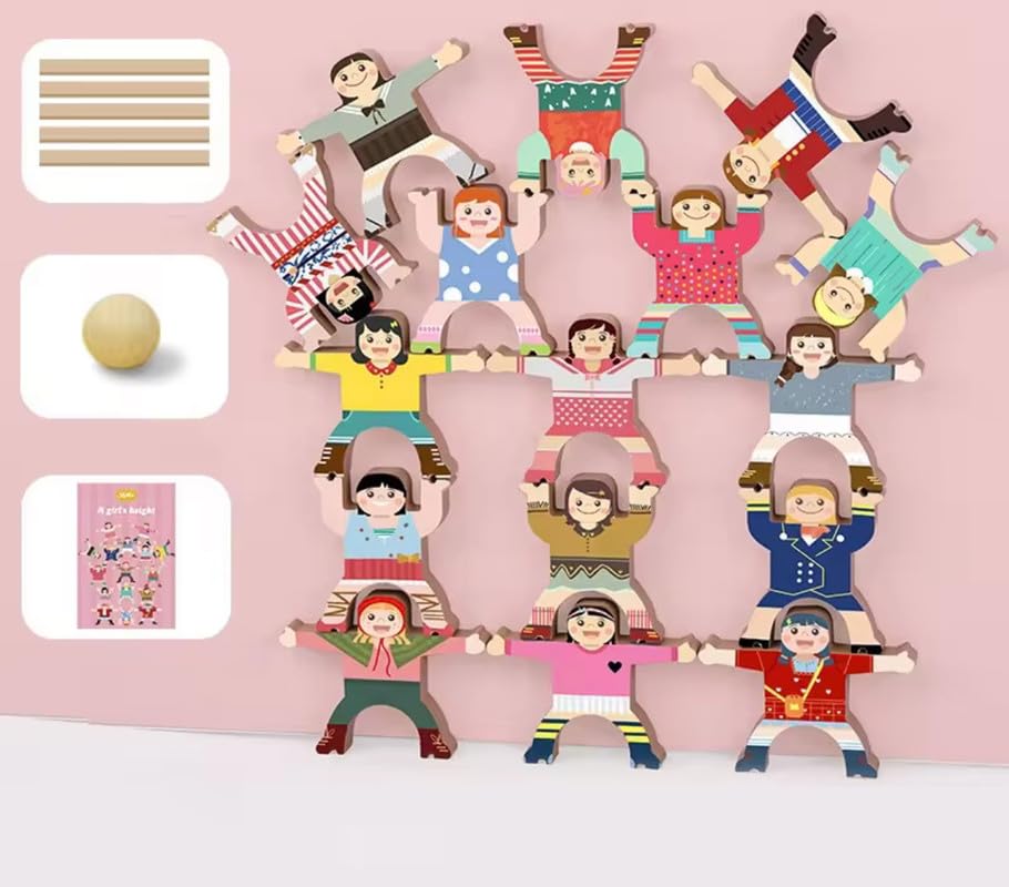 TOYARTSY Wooden Balance Game for Kids – Hercules Stacking & Balancing Toy, Educational Skill Development Puzzle for Toddlers 2