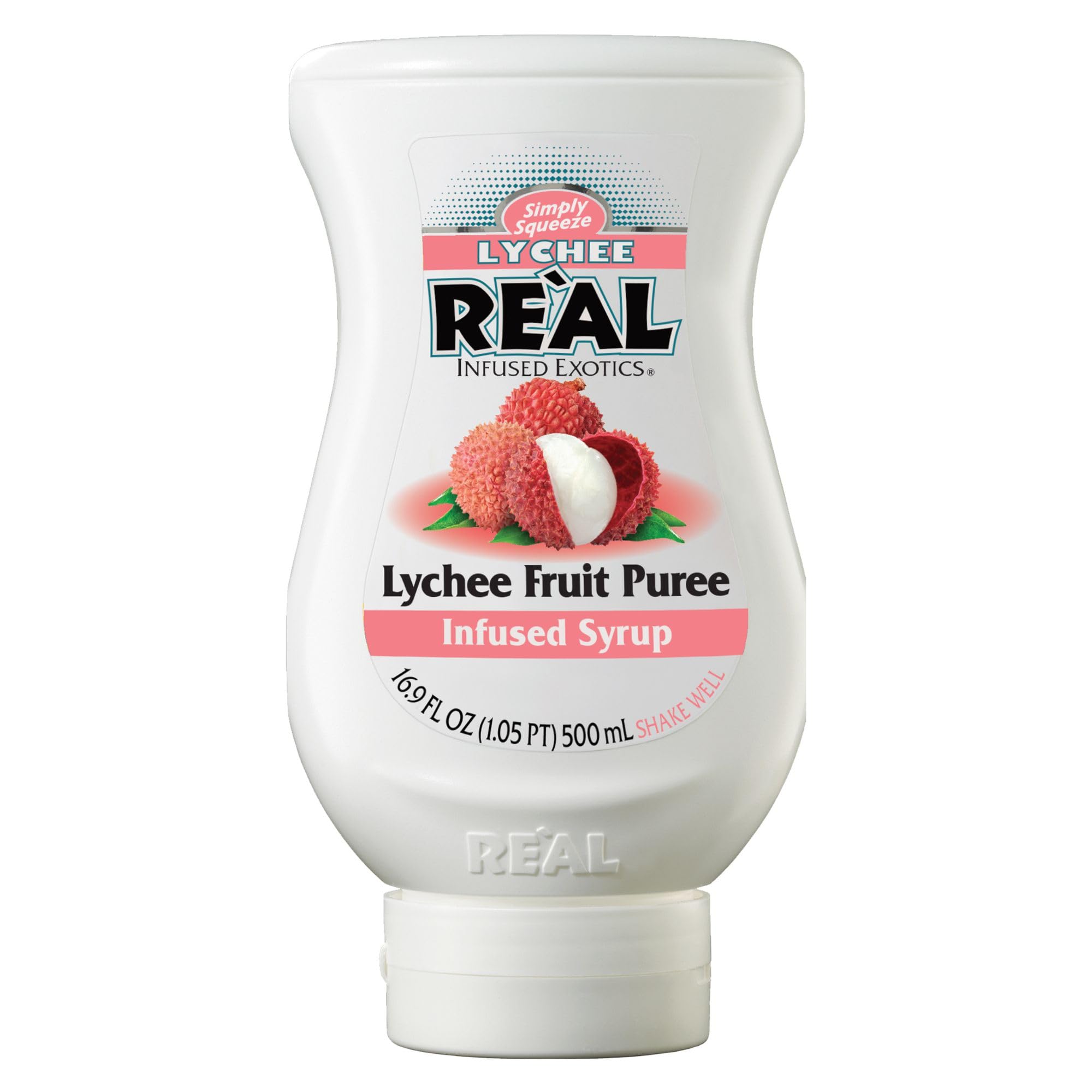 Reàl Syrup | Lychee Puree Infused Fruit Syrup | Made with Real Lychee | 500ml |Natural Ingredients| Cocktails, Baking, Smoothies, Mixing Drinks, Desserts, Cooking