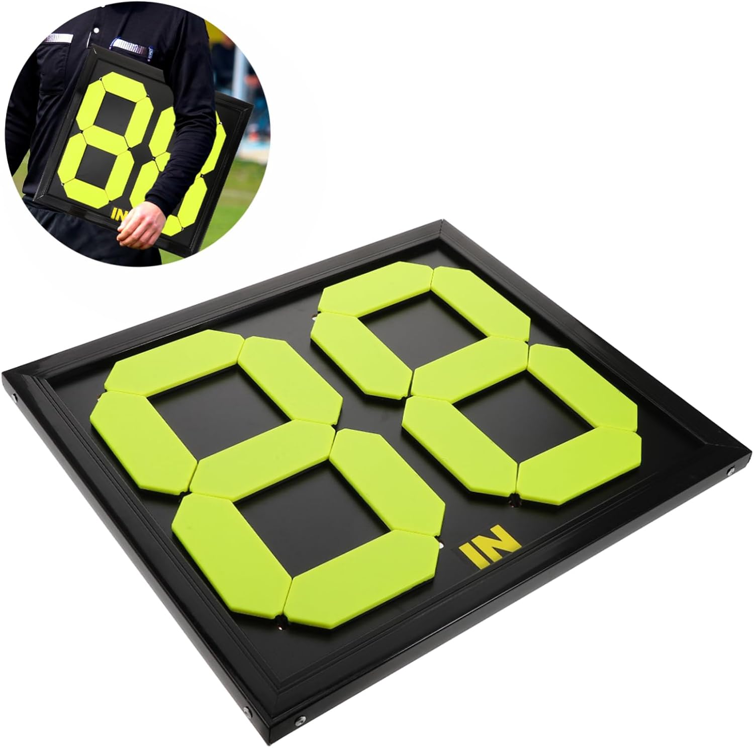 Toyvian Handheld Soccer Substitution Board Fluorescent Design for Referees Manual Score Management Tool for Football Lightweight and Portable Display for Quick Player Changes