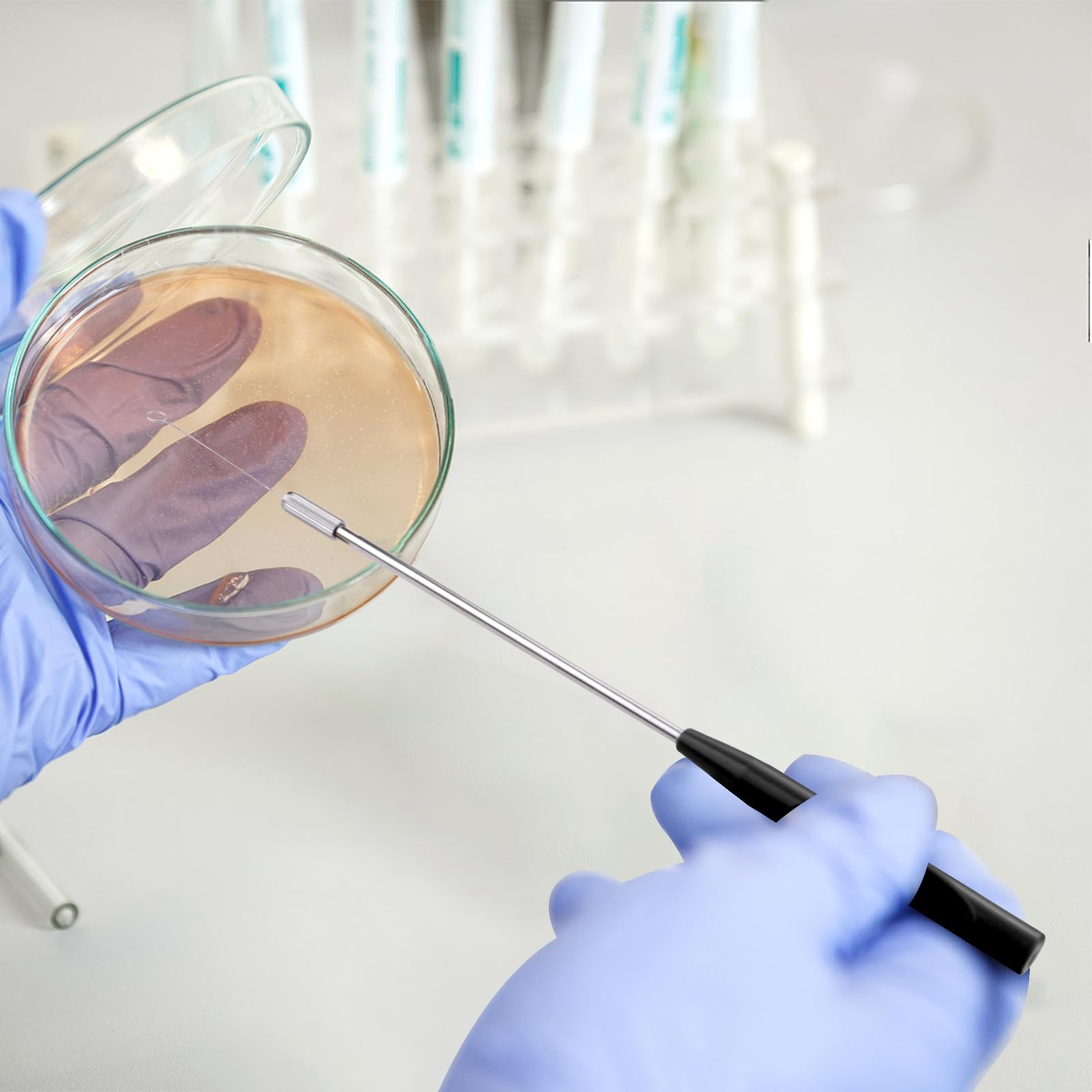 Yitexin 100 unidades de asas de inoculación de nicromo reutilizables con 2 asas de cobre, asas de inoculación de 5 diámetros, anillos de inoculación con puntas de aguja, Microbiológica (100, 5 TAMAÑO)