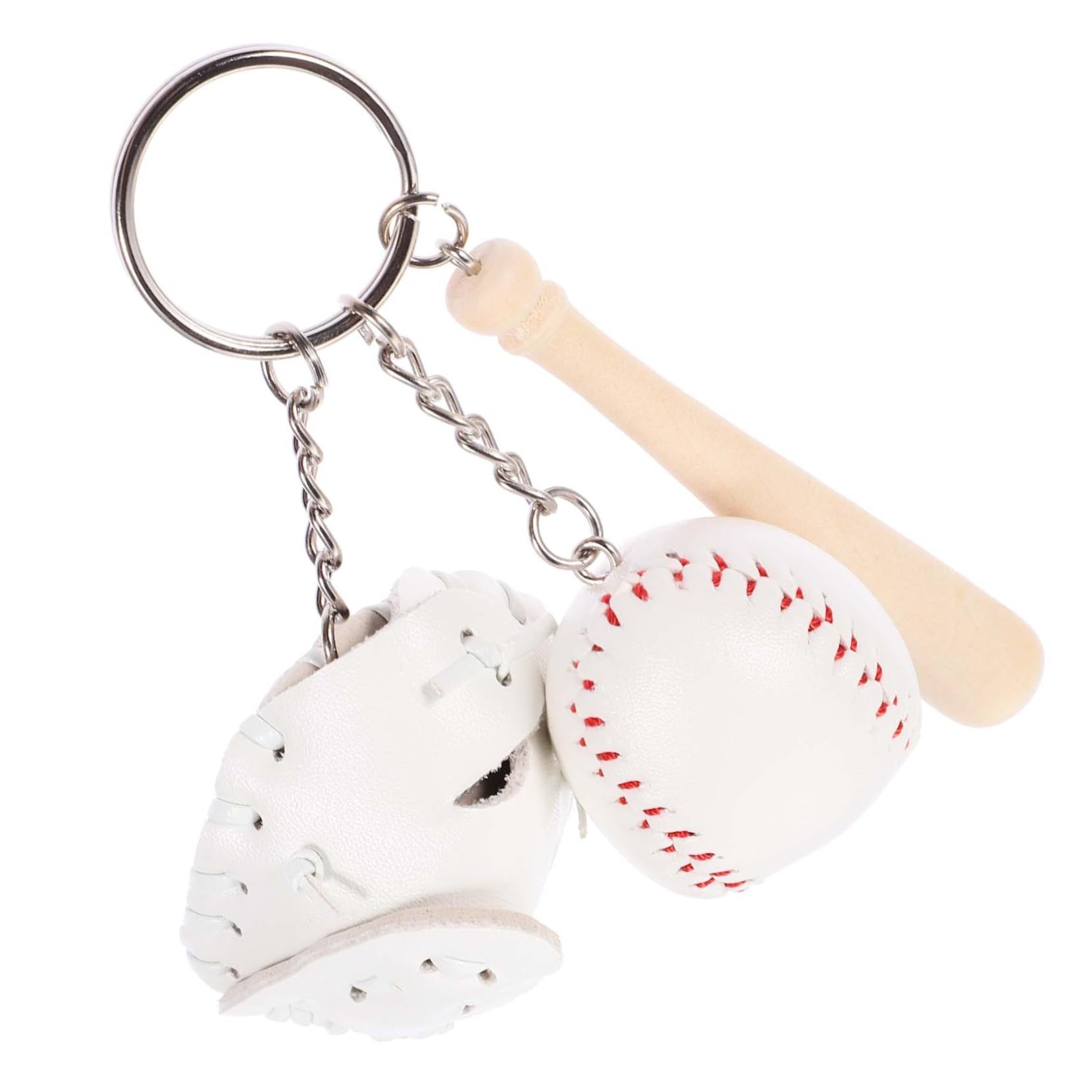 Toddmomy Baseball Keychain for Boys Girls Keyring Pendant Bat and Mini Baseball Fashion Keychain for Occasion
