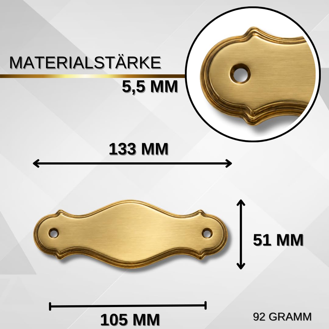 Premium Edel Design Messing Schild personalisiertes Haustür Schild aus Massiv Messing Türschild mit individueller Gravur Limited Edition - L: 13,3 cm, B: 5,1 cm, Ø: 0,5 cm