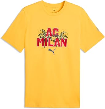 PUMA Mens Ac Milan Ftblculture Graphic Crew Neck Short Sleeve Casual Tops Casual - Black