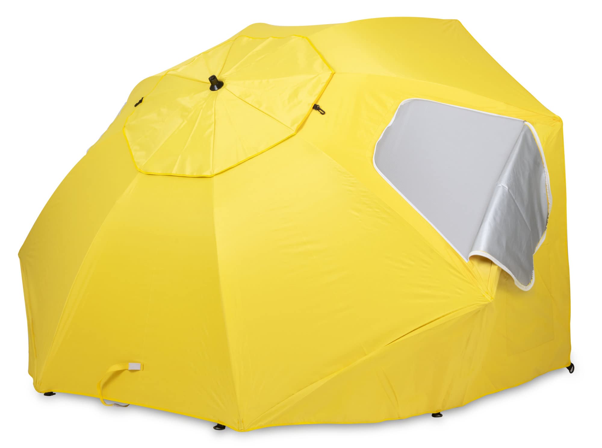 Stagecaptain UM-210 Ombrellone da spiaggia con picchetto, tessuto idrorepellente e protezione UV, finestra in rete per migliore circolazione dell'aria.