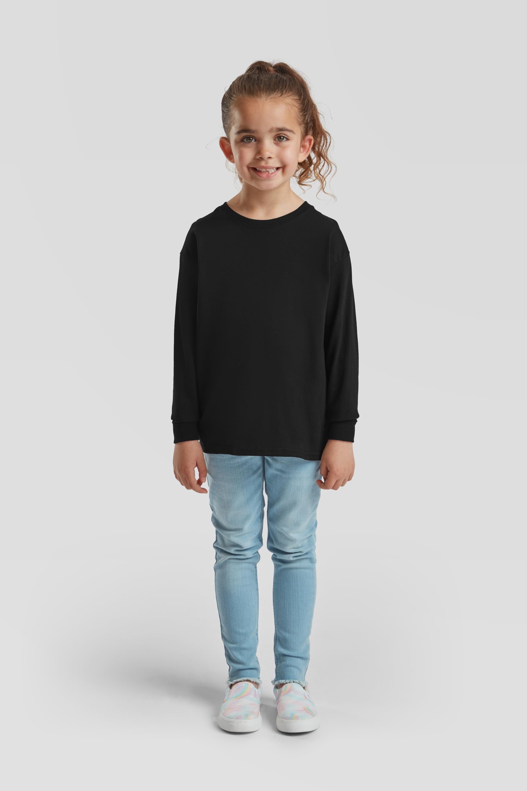 Fruit of the Loom 10er Pack Kids Valueweight Long Sleeve T | Kinder Langarmshirt aus hochwertiger Baumwolle für Jungen & Mädchen + gratis MyShirt Stoffbeutel