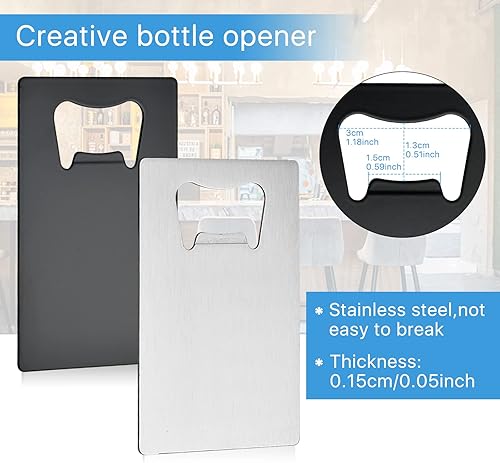 Miniatura 4 de Worldity 50 abrebotellas de tarjeta de crédito, abrebotellas de cerveza de acero inoxidable, abrebotellas de cartera para padrinos de boda y