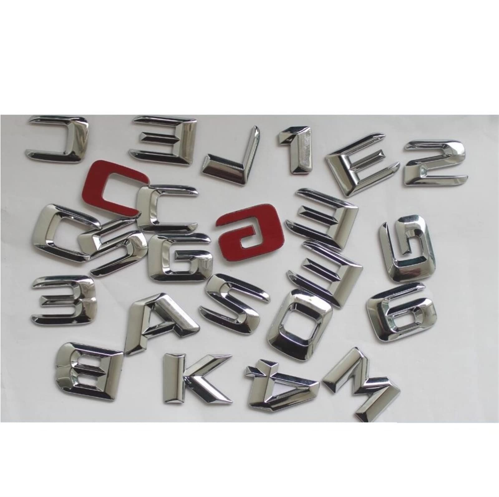 Chrome Shiny Silver ML 500" Lettre arrière du Coffre de Voiture Mot Badge Emblem Letter Decal Sticker Fit for Mercedes Benz ML Classe ML500