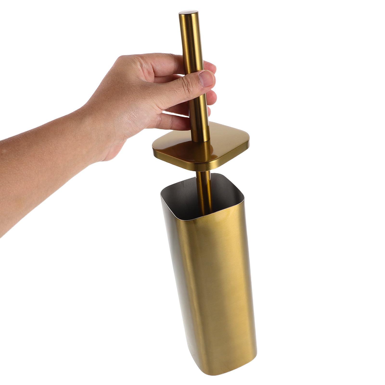 Set scopino per WC in Acciaio Inossidabile con Supporto - Strumento per la Pulizia del Bagno con Manico Lungo - Salvaspazio per Pulizia e Decorazione Senza Sforzo