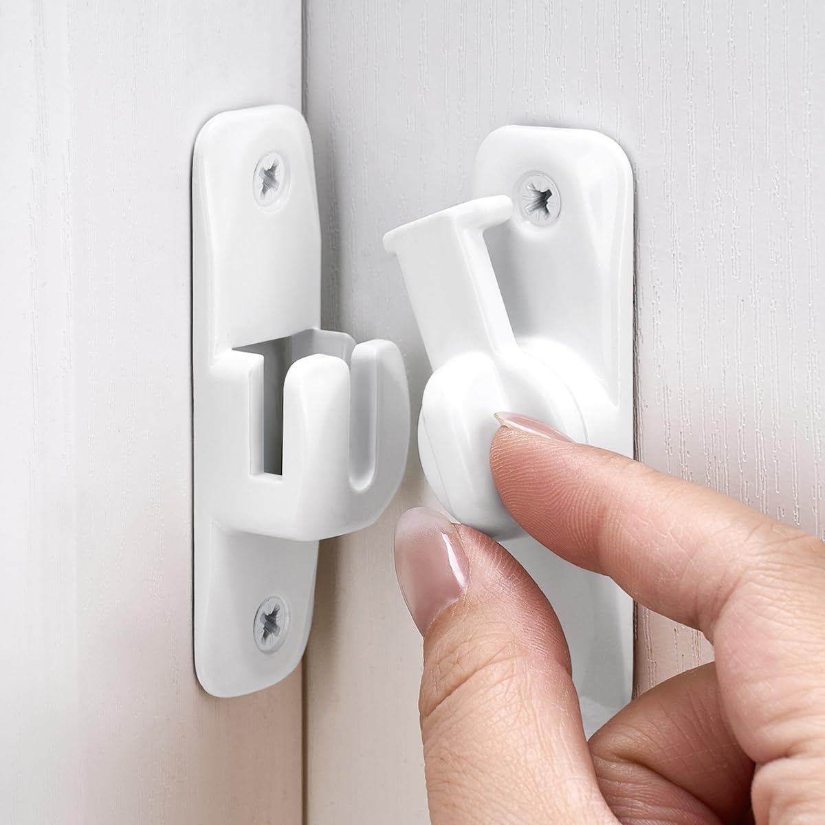 White Barn Door Latches,90/180 Degree Gate Lock_B