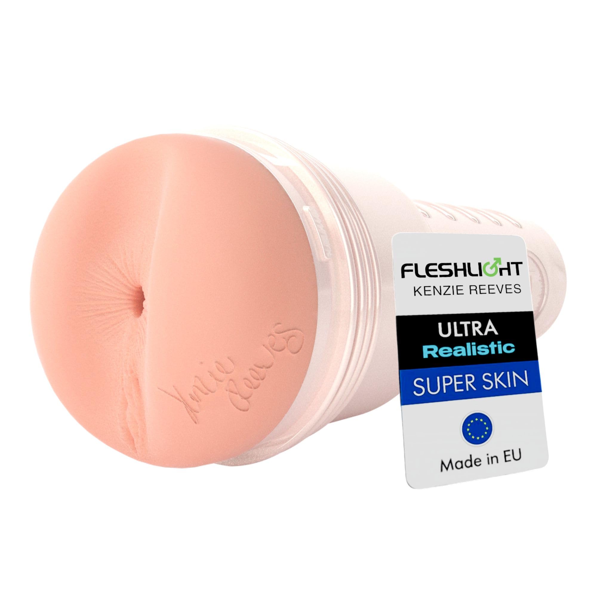 Fleshlight - Kenzie Reeves - Masturbador Masculino Real - Textura Cupcake - Sensación Intensa y Placentera - Diseño Interior con Protuberancias Densas y Anillos - Fácil de Limpiar