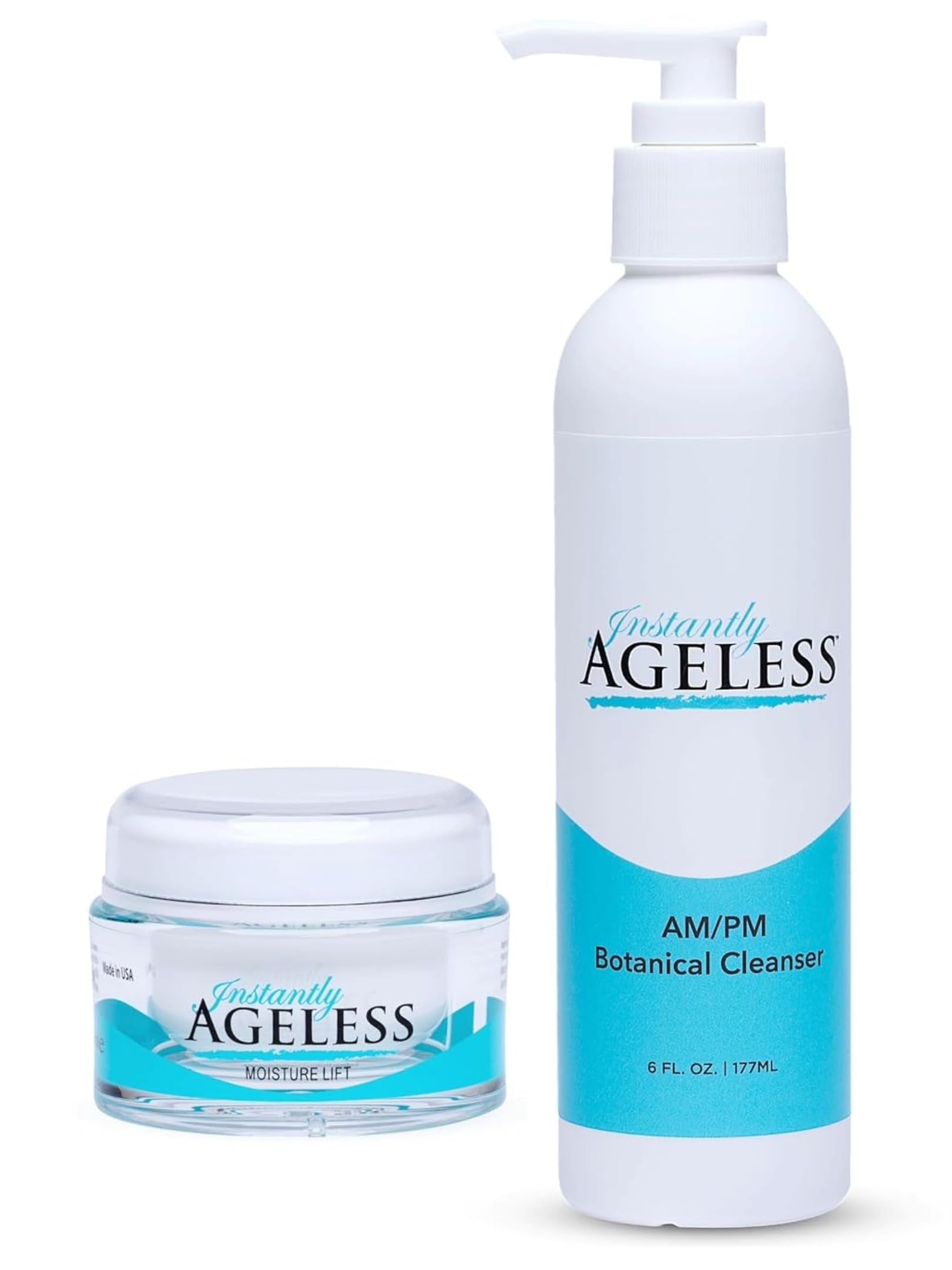 SkinCare Daily Radiance Duo - AM/PM Botanical Cleanser & Face Moisturizer - Skin Care Hydrating Face Wash with Glycolic Acid & Anti-Aging Moisturizer with Sodium Hyaluronate