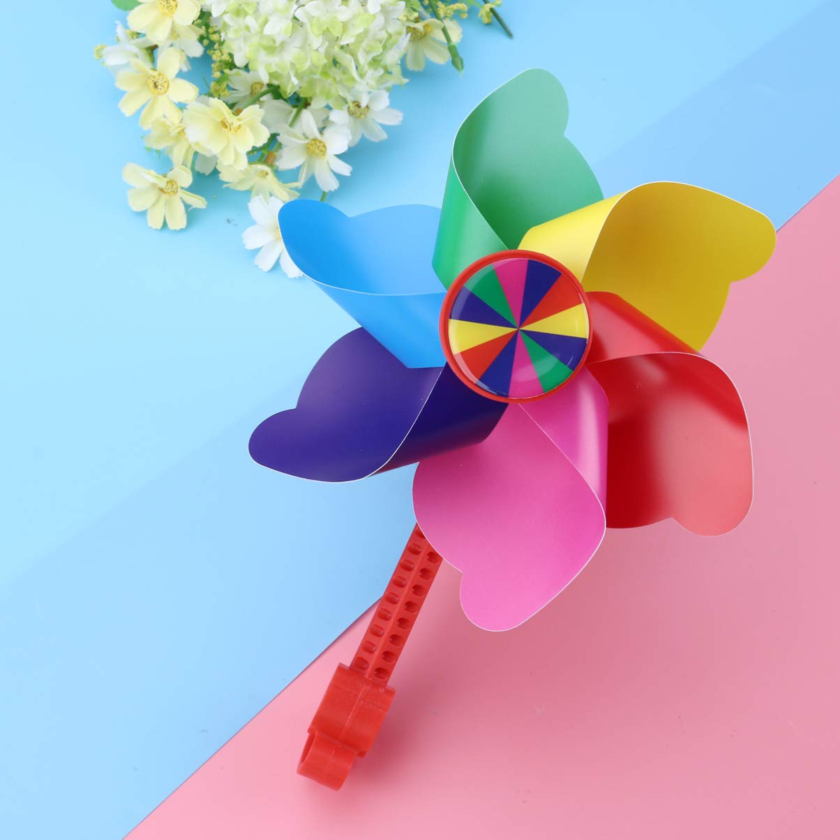 BESPORTBLE Bike Handlebar Pinwheel Children Windmill Tricycle Windmill Bike Spinning Pinwheel Decoration for Kid Scooter Cycling Accessories Red Long Pole
