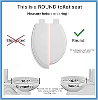 Vista 2 de 5Q1R2-17CH - Asiento de inodoro de diseño tradicional de roble macizo con bisagras de metal sólido, redondo, roble natural con cromo