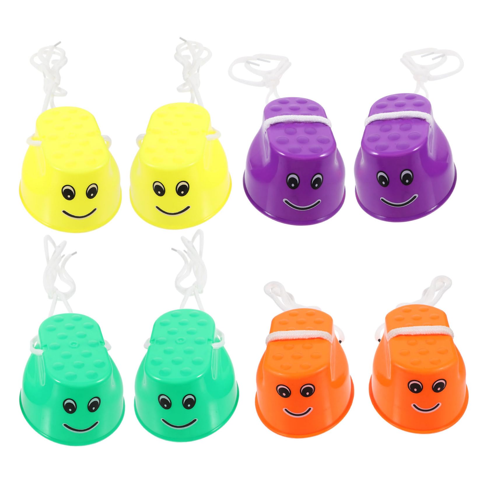 Hemoton 4Pairs Bucket Stilts Non Slip Creative for Balancing Cups for Motor Skills Development Play for Boys