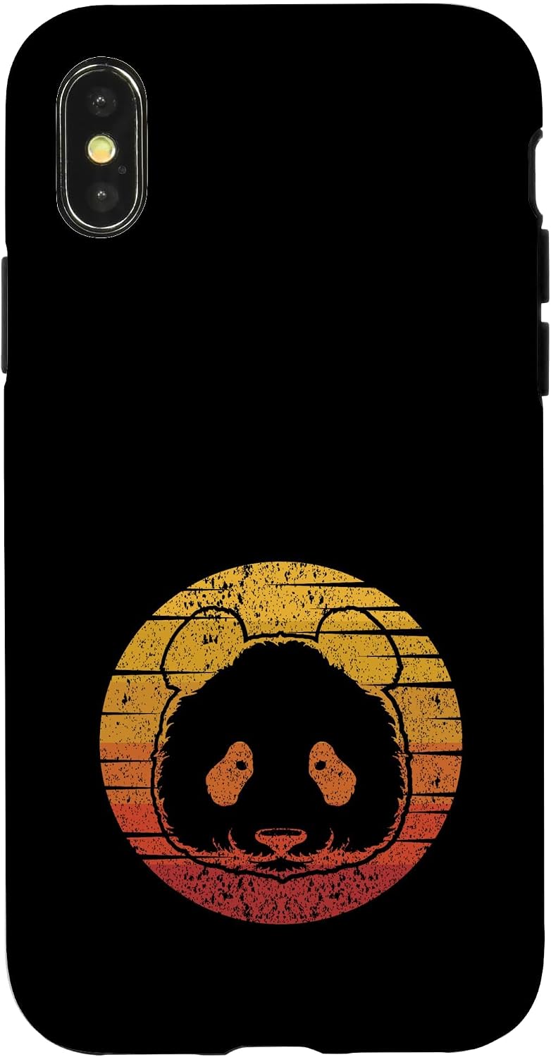Retro Panda Bear Ailuropoda Melanoleuca Friend Giant Panda Case for iPhone 14 image 4
