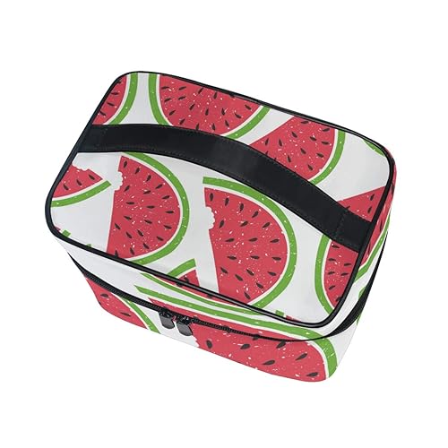 Miniatura 3 de Bolsa de cosméticos portátil retro con estampado de sandía, bolsa de maquillaje, estuche de maquillaje, estuche organizador de tren, bolsa de aseo