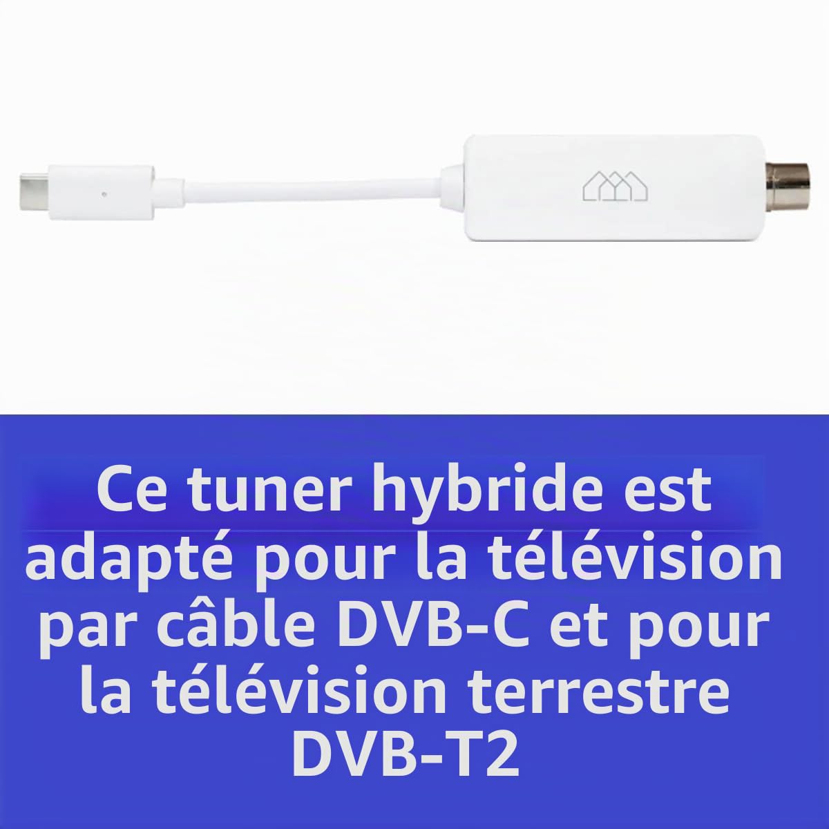 Nonic Homatics Hybrid DVB-C & DVB-T2 Tuner externe pour les modèles Android suivants : Homatics Box Q 4K, Homatics Box R 4K, Homatics R 4K Plus - H.265, Plug & Play, Homatics-DVB-T2-W